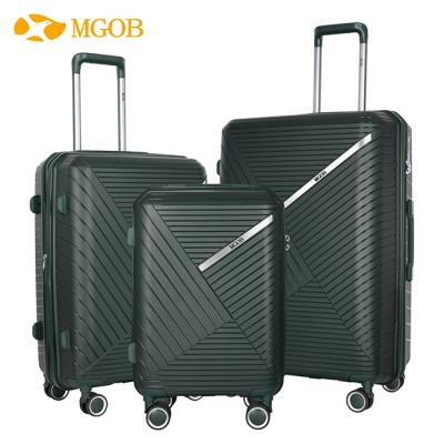 China Fashionable MGOB travel high quality European standard suitcase pp mounts 3 piece set luggage and travel filter for sale