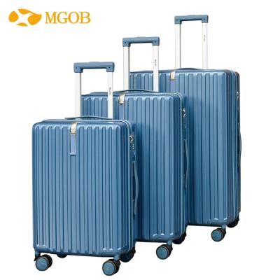 China Custom Designer Shell Trolley Luggage MGOB Logo TSA Lock Luggage Hard Shell PC Hard Exclusive Travel Suitcase Trolley Set 3 Pieces for sale