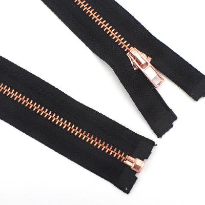 China Automatic Lock Manufacturers Supply Rose Gold Opening Sustainable Use Rose Gold Zipper Open Used For Clothing for sale