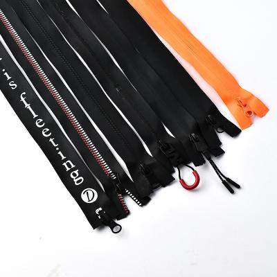 China Customized Design 5# Open End Adhesive Film Waterproof Nylon Zippers For Clothing And Bags for sale