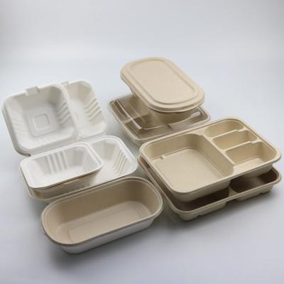 China Sustainable Sugarcane Bagasse Recyclable Food Containers Customizable Oven Safe for sale