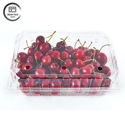 Cina Contenitori di frutta e verdura trasparenti Contenitori di frutta e verdura trasparenti Contenitori di plastica usa e getta per ciliegie Capacità 1 kg in vendita