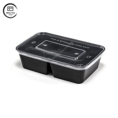 China Disposable 2 Compartment Lunch Box Ideal for Rice & Vegetables, Perfect for Fast Food Takeout for sale