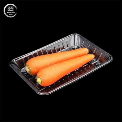 Cina PET di alta qualità per alimenti Rectangular Veggie Tray usa e getta Chiaro Perfetto senza coperchio in vendita