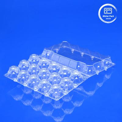 China 15 Slot Clear Disposable Plastic Egg Blister Tray Custom Designed 0.25mm~1.0mm Thickness for sale