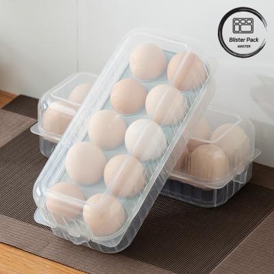 China Stackable Transparent Plastic Egg Holder With Lid 10/15 Grids Refrigerator Safe Plastic Containers For Kitchen for sale