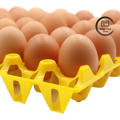 China 30 Egg Blister Tray Colorful Plastic Crate Durable Thermoformed Plastic Trays For Chicken Farm for sale