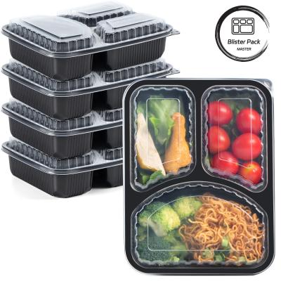 Chine Containers alimentaires en plastique jetable en PET personnalisable Carré anti-fuite épaissie à grille multiple à vendre