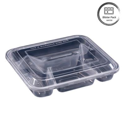 China PP Food  Microwave Safe 4 Compartment Disposable Container Storage Boxes for sale