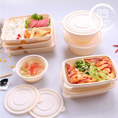 China Disposable 2 Layer Lunch Recyclable Food Containers Biodegradable To-Go Food Containers for sale