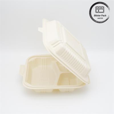 China 600ml Biodegradable Disposable Food Containers Eco-Friendly Lunch Box With Lid for sale