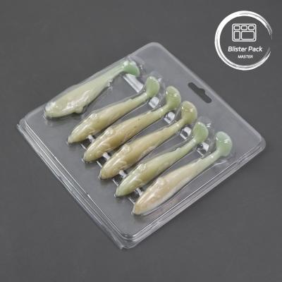 China Swimbait Lure Clamshell Packaging Durable Plastic Boxes For Fishing Lures And Hooks for sale