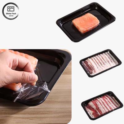 China Premium Disposable  Black Plastic Meat Trays Customizable Design For Freshness Assurance for sale