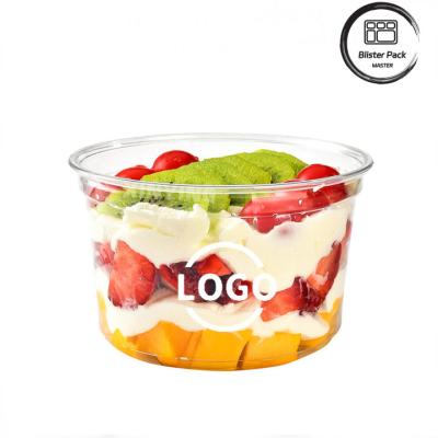 China Contenedores redondos de ensalada con logotipo impreso 16 oz (500 ml) sin BPA, a prueba de fugas, de 117 mm de diámetro en venta