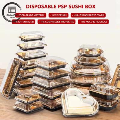 China Disposable Round Take Away Sushi Box Container For Fresh Dining Experience for sale