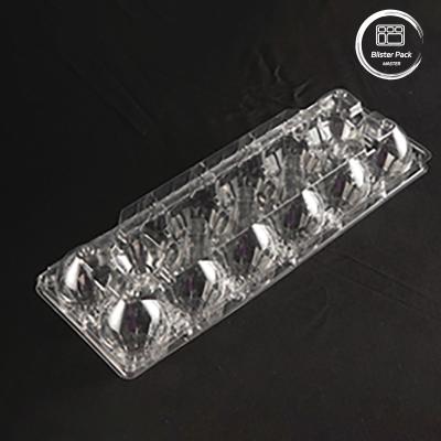 China 12 Cell Transparent PET Egg Tray Customizable Logo Plastic Egg Container For Storage for sale