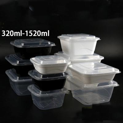 China Durable Square Disposable Takeout Containers , Food-Grade PP Bento Boxes Microwave Safe for sale