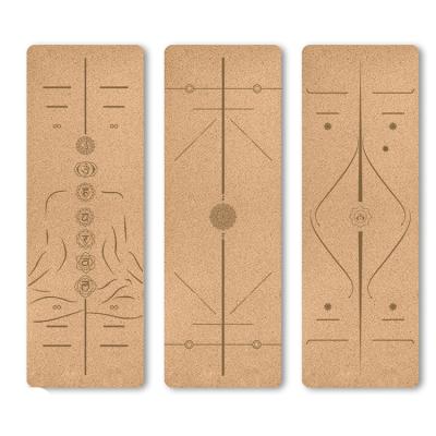 China Custom Design 5mm Non-slip Eco-Friendly Cork Print Fitness Thicken Environment Fit Non-slip Cork Yoga Mat for sale