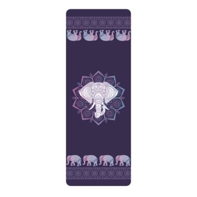 China Wholesale Eco-Friendly Suede Anti Slip Elephant Print Lightweight Suede&Rubber Yoga Mat for sale