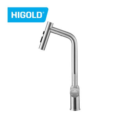 China Pull Out HIGOLD 304 Stainless Steel Faucet Kitchen Faucet Kitchen Stainless Steel Faucet for sale