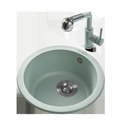 China Without Faucet HIGOLD Green Round Porcelain Sink Kitchen Quartz Undermount And Topmount Installation for sale