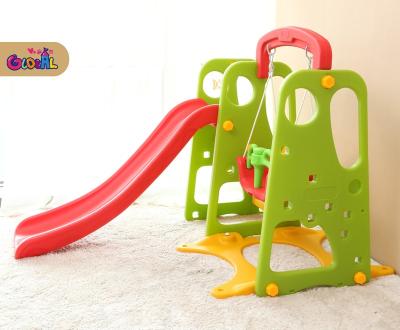 China Indoor Or Outdoor Playground Children Combination Slide Use Plastic Playground Home Kids Swing And Slide for sale