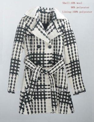 China Overcoat Ladies Tweed Double Breasted Coat for sale