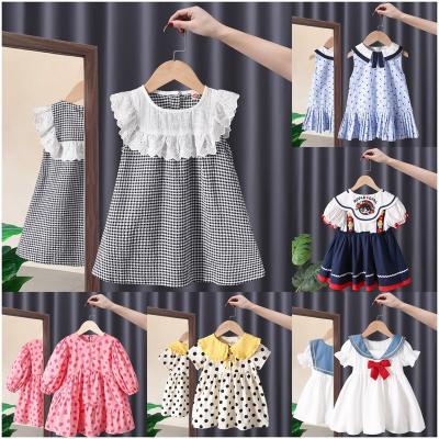 China 2023 Breathable Girls Dress Floral Print Baby Summer Dress Sleeveless 100% Cotton Casual Dress For Girls for sale