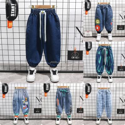 China Color Fade Proof 2023 New Boys Mosquito Repellent Pants Summer Clothes Lovely Summer Fried Pan Pants Street Pants Nine Point Lightweight Children's Denim for sale