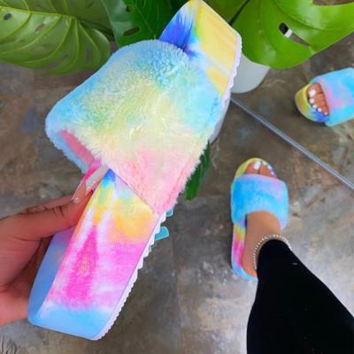 China Fashion Trend Factory Price Winter Slide Warm Indoor Plush Casual Platform Shoes House Slippers Women for sale