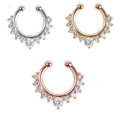 China Punk Faux Stone Circle Nose Piercing For Women Body Jewelry for sale