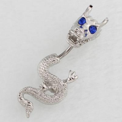 China 14G Hiphop Chinese Dragon Belly Ring Body Piercing Jewelry for sale