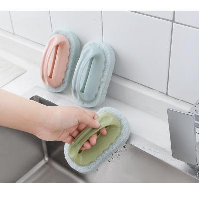 China Sustainable Bathroom Tub Kitchen Sponge With Handle Cleaning Tool for sale