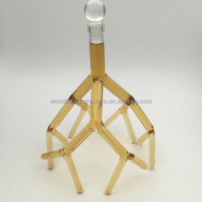 China Unique Handcrafted Beverage Fancy Glass Tree Branch Shaped Wine Glass Bottle For ALL Kinds Of Liquor Bottle for sale