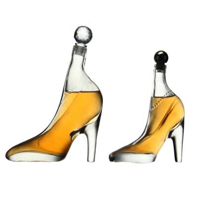 China High Heel Shoe Shape Glass Drink Bottle Shoe Shape Bottle Lady Shape Eco - Friendly Bottle for sale