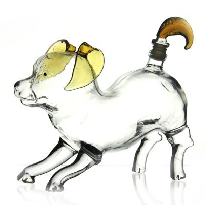 China Beverage Dog Shaped Wine Glass Bottles / Vodka Glass Bottle / Dog Bottle for sale