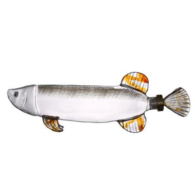 China Can Hold Liquid Unique Shaped Fish Bottle / Carp /fish Shaped Glass Wine Bottle for sale