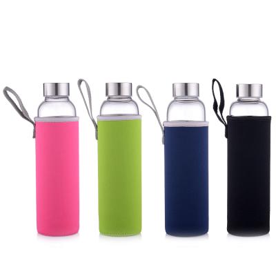 China 350ml sleeve bottle/glass water bottle sleeves/350ml eco-friendly sustainable water bottle for sale