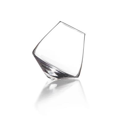 China High Sustainable Handmade Borosilicate Glass Stemless Rolling Wine Glasses for sale