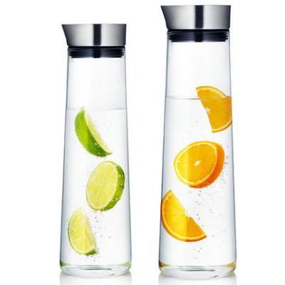 China Sustainable Heat Resistant Glass Jar /glass Hide Jar/1 Liter Water Bottle /water Decanter for sale