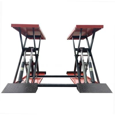 China 1.4m Four Cylinder Car Lift Against Small Shear Water Vapor Protection Equipment Ultrathin Small Shear Lift Top 4000kg for sale