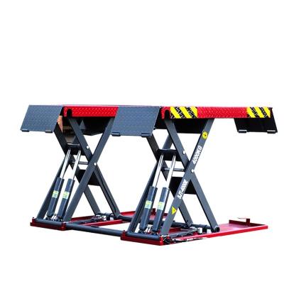 China Maintanence 4T 1.2m Small Automatic Scissor Car Lift 4-Cylinder Hydraulic for sale