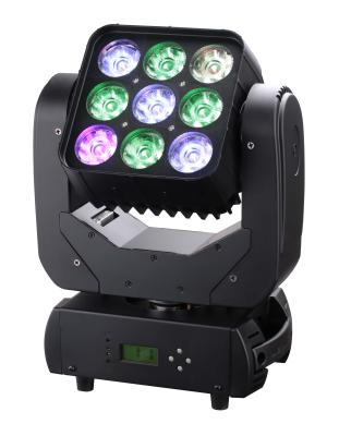 Chine cas principal mobile LED 9 x 10W de noir de lumière de lavage de 4in1 RGBW Matrix pour le théâtre à vendre