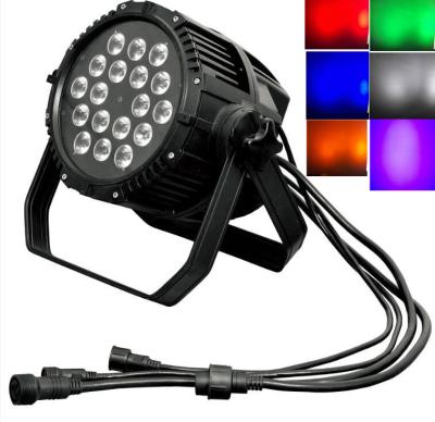 China IP66 het waterdichte Digitale Vertonings LEIDENE Gegoten RGBWA+UV Parilicht van 18Bulbs x 18W terug Te koop