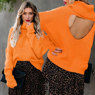 China 2022 Wholesale Custom Long Sleeve Women's Knitted Sweater Ladies Knitted Wool Turtle Neck Cashmere Sweater For Women for sale