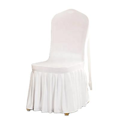 China Simple Wholesale White Wedding Spandex Universal Chair Covers For Banquet Ceremony for sale