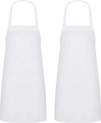 China White Adjustable Bib Cleaning Apron For Chef Kitchen Cooking for sale