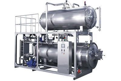 China High Efficiency Hot Water Returning Sterilizer Sterilization Machine With  PLC And Touching View for sale