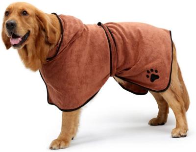 China Fleece Puppy Towel Pet Bathrobe Fabrics Quick Dry Terry Cloth Drying Dog Coat Dressing Gowns For Dogs Cats for sale