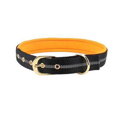 China Customized Soft Comfortable Adjustable Comfortable Hypoallergenic Dog Collars Reflective Nylon Dog Collars With Filling for sale